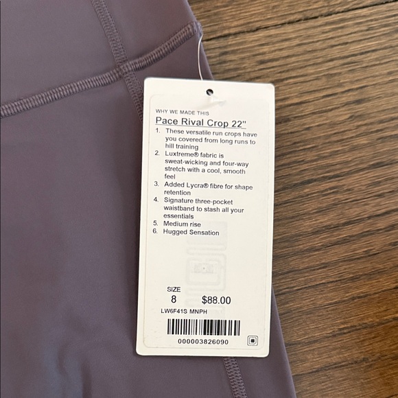 lululemon athletica pace rival crop 22” Leggings - Picture 2 of 5